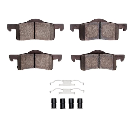 3000 Ceramic Brake Pads And Hardware Kit, Low Dust, Low Copper Ceramic, 100% Asbestos-free, Rear